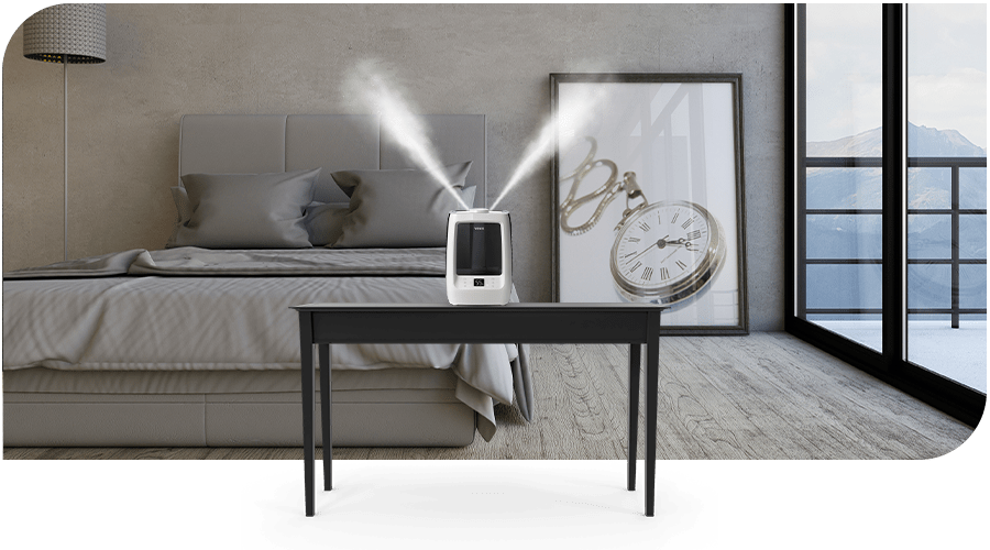 WINIX L500 luchtbevochtiger op een tafel in de slaapkamer Humidifier